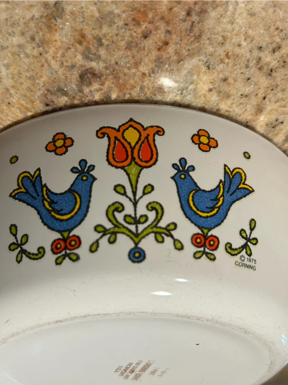 Corningware Country Festival 1975 #P-81-B 1 PT Menuette w/Pyrex Glass Lid P-81-C